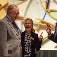 Les and Jackie Stiner sharing a laugh before the Ott Lecture, Oct 4